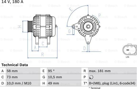 BOSCH 0 986 084 630 - Alternatore www.autoricambi360.it