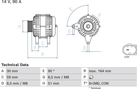BOSCH 0 986 084 750 - Alternatore www.autoricambi360.it