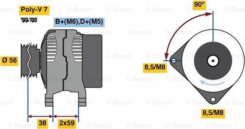 BOSCH 0 986 080 950 - Alternatore www.autoricambi360.it