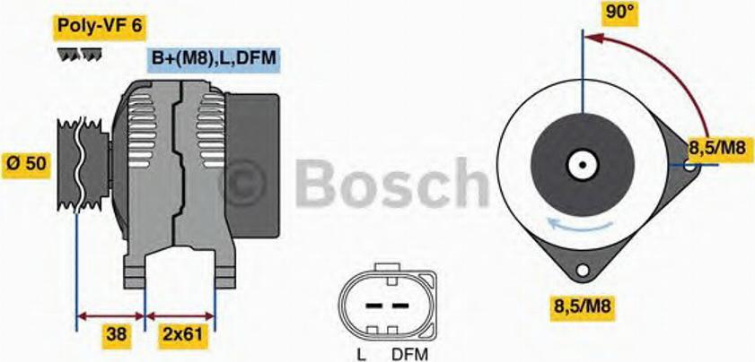 BOSCH 0986080970 - Alternatore www.autoricambi360.it