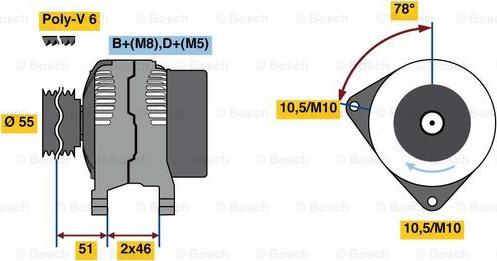 BOSCH 0 986 080 530 - Alternatore www.autoricambi360.it