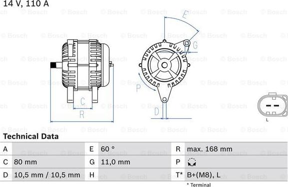 BOSCH 0 986 080 060 - Alternatore www.autoricambi360.it