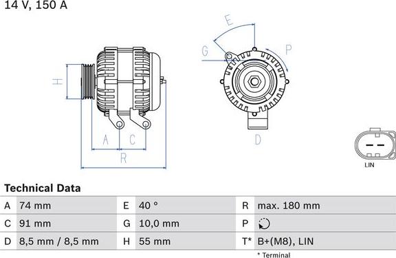 BOSCH 0 986 080 810 - Alternatore www.autoricambi360.it
