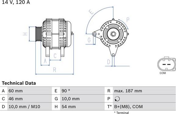 BOSCH 0 986 080 350 - Alternatore www.autoricambi360.it