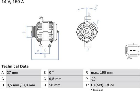 BOSCH 0 986 081 820 - Alternatore www.autoricambi360.it
