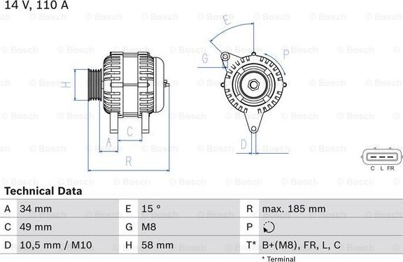 BOSCH 0 986 083 550 - Alternatore www.autoricambi360.it