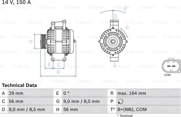 BOSCH 0 986 083 150 - Alternatore www.autoricambi360.it