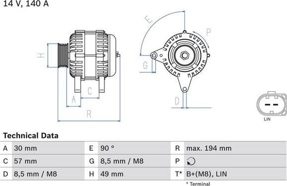 BOSCH 0 986 083 170 - Alternatore www.autoricambi360.it