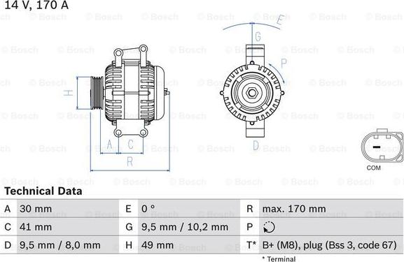 BOSCH 0 986 082 480 - Alternatore www.autoricambi360.it