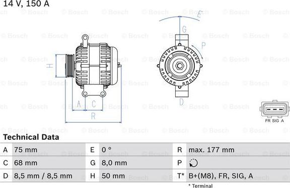 BOSCH 0 986 082 590 - Alternatore www.autoricambi360.it