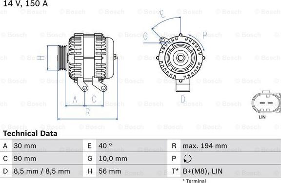 BOSCH 0 986 082 560 - Alternatore www.autoricambi360.it
