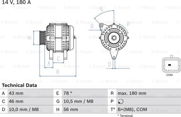 BOSCH 0 986 082 510 - Alternatore www.autoricambi360.it