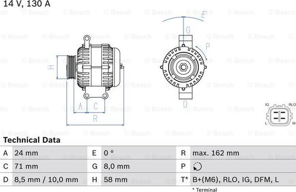 BOSCH 0 986 082 070 - Alternatore www.autoricambi360.it