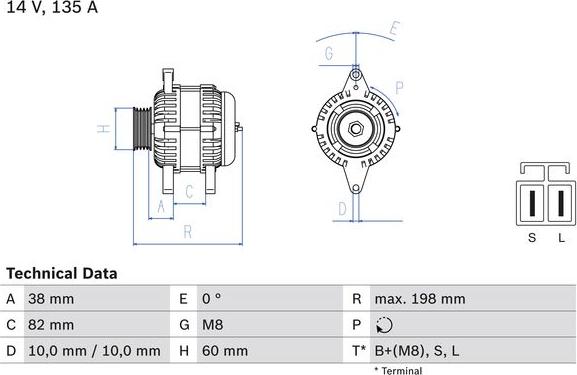 BOSCH 0 986 082 190 - Alternatore www.autoricambi360.it