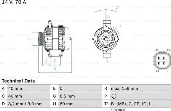 BOSCH 0 986 082 800 - Alternatore www.autoricambi360.it
