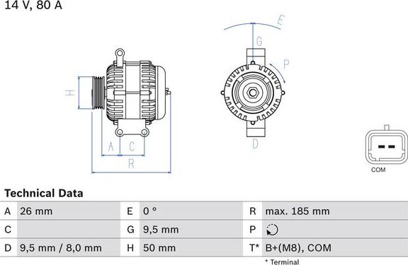BOSCH 0 986 082 880 - Alternatore www.autoricambi360.it