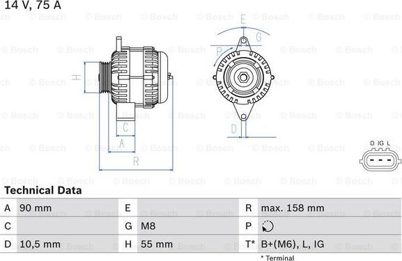 BOSCH 0 986 082 830 - Alternatore www.autoricambi360.it