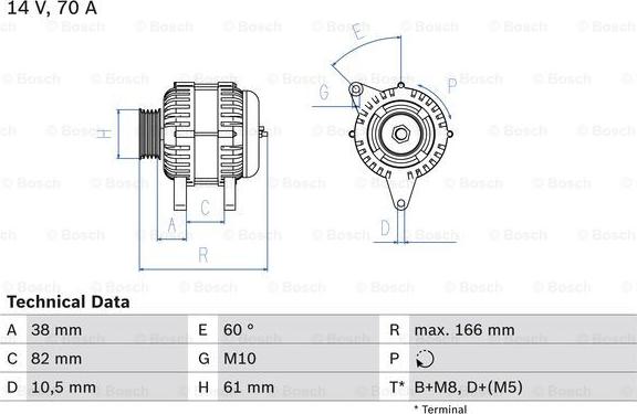 BOSCH 0 986 039 550 - Alternatore www.autoricambi360.it