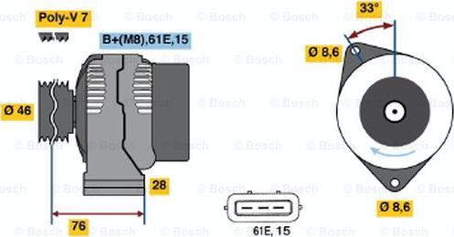BOSCH 0 986 039 650 - Alternatore www.autoricambi360.it