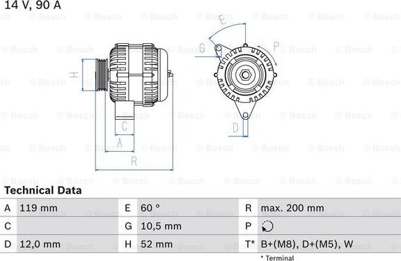 BOSCH 0 986 039 660 - Alternatore www.autoricambi360.it