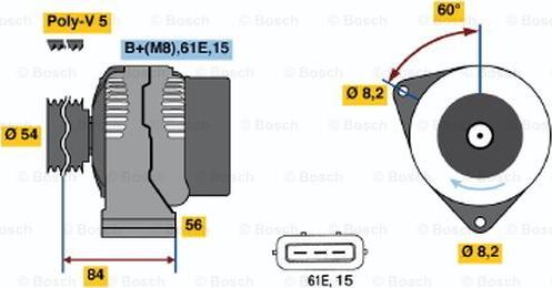 BOSCH 0 986 039 831 - Alternatore www.autoricambi360.it