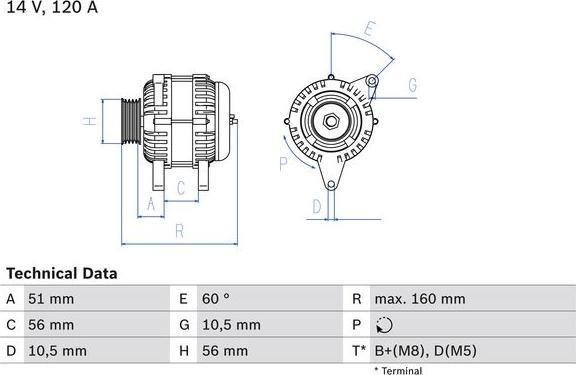 BOSCH 0 986 039 250 - Alternatore www.autoricambi360.it