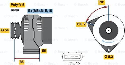 BOSCH 0 986 039 730 - Alternatore www.autoricambi360.it