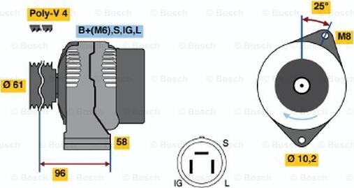 BOSCH 0 986 035 901 - Alternatore www.autoricambi360.it