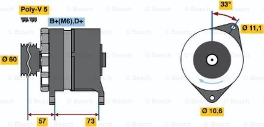 BOSCH 0 986 037 130 - Alternatore www.autoricambi360.it