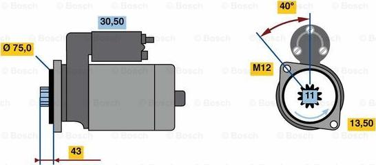 BOSCH 0 986 022 950 - Motorino d'avviamento www.autoricambi360.it