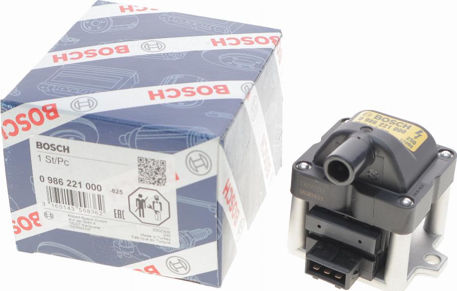 BOSCH 0 986 221 000 - Bobina d'accensione www.autoricambi360.it