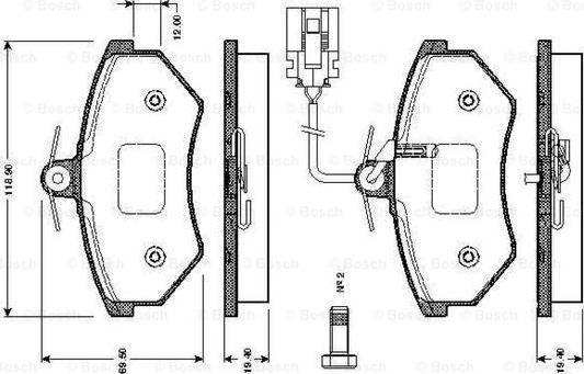 BOSCH 0 986 TB2 072 - Kit pastiglie freno, Freno a disco www.autoricambi360.it
