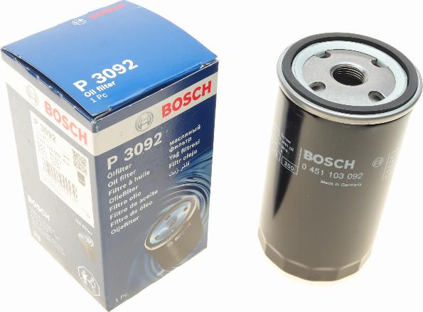 BOSCH 0 451 103 092 - Filtro olio www.autoricambi360.it