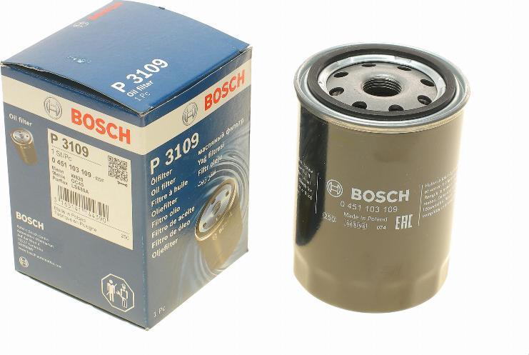 BOSCH 0 451 103 109 - Filtro olio www.autoricambi360.it