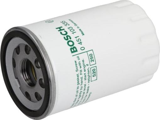 BOSCH 0 451 103 335 - Filtro olio www.autoricambi360.it