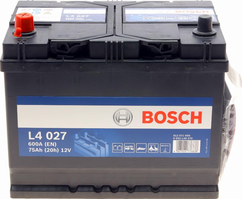 BOSCH 0 092 L40 270 - Batteria avviamento www.autoricambi360.it