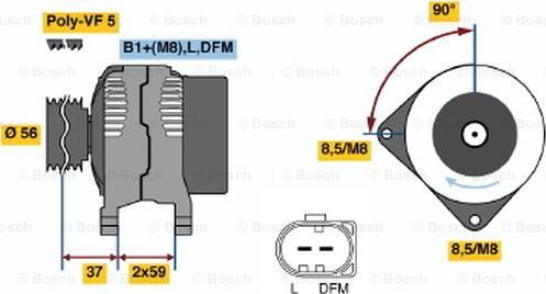 BOSCH 0 124 515 026 - Alternatore www.autoricambi360.it