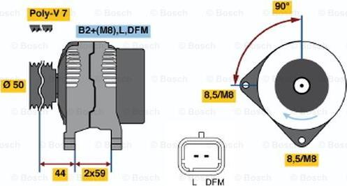 BOSCH 0 124 525 044 - Alternatore www.autoricambi360.it
