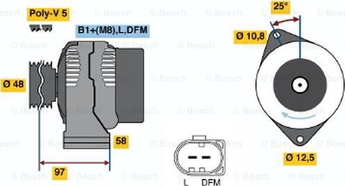 BOSCH 0 124 225 010 - Alternatore www.autoricambi360.it