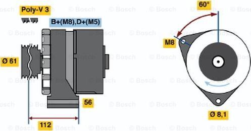 BOSCH 0 120 469 011 - Alternatore www.autoricambi360.it