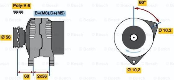 BOSCH 0 123 510 052 - Alternatore www.autoricambi360.it
