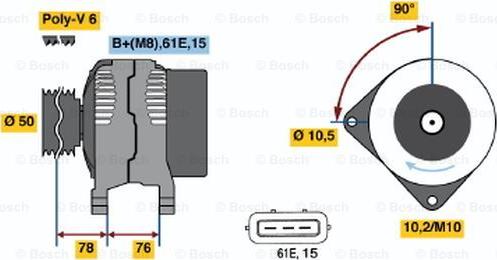 BOSCH 0 986 039 720 - Alternatore www.autoricambi360.it