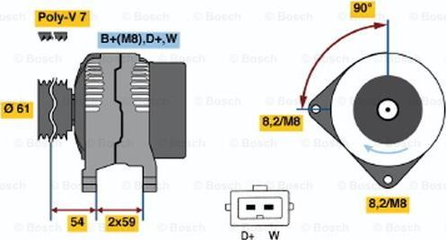 BOSCH 0 123 510 053 - Alternatore www.autoricambi360.it
