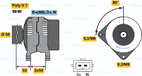 BOSCH 0 123 510 005 - Alternatore www.autoricambi360.it