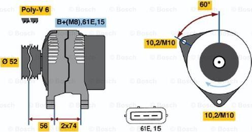BOSCH 0 123 315 022 - Alternatore www.autoricambi360.it