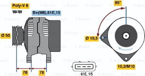 BOSCH 0 123 325 010 - Alternatore www.autoricambi360.it