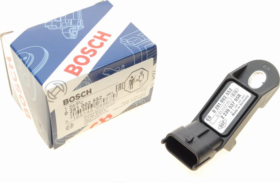 BOSCH 0 281 002 552 - Sensore, Pressione alimentazione www.autoricambi360.it