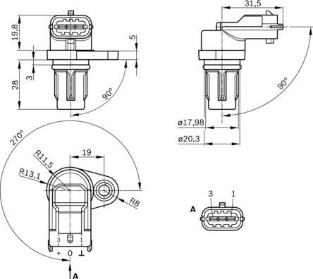 BOSCH 0 232 103 097 - Sensore, Posizione albero a camme www.autoricambi360.it