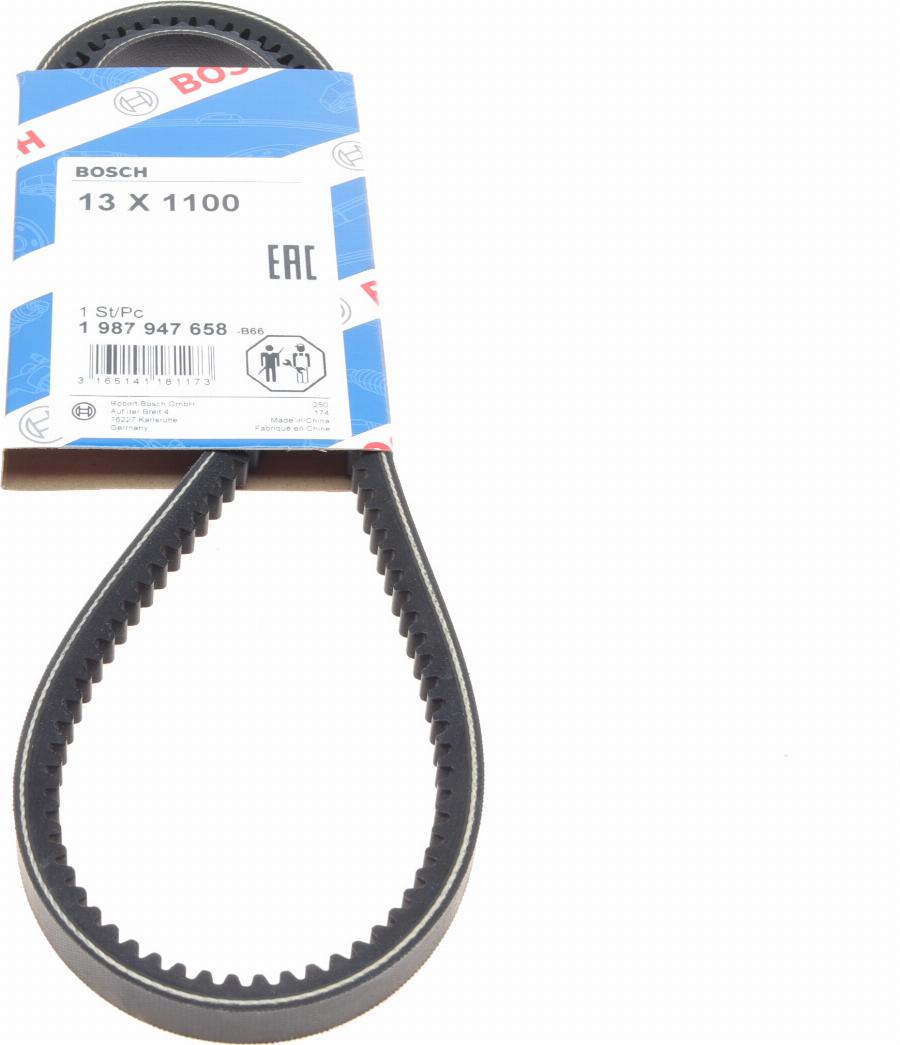 BOSCH 1 987 947 658 - Cinghia trapezoidale www.autoricambi360.it
