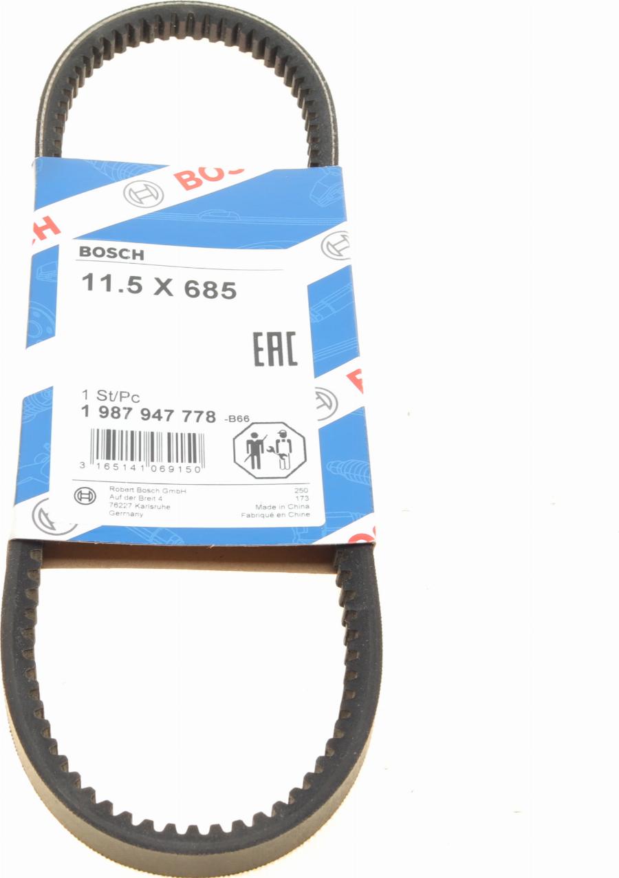 BOSCH 1 987 947 778 - Cinghia trapezoidale www.autoricambi360.it